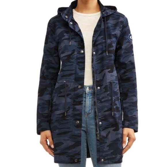 New Eye Patch Hooded  Utility Jacket - Picture 1 of 14